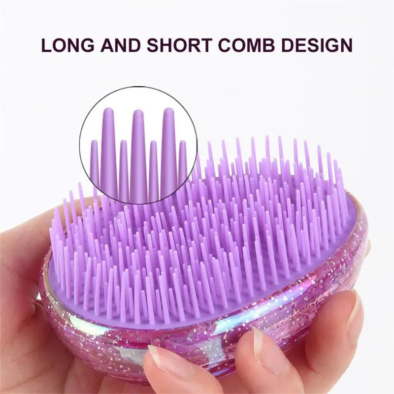 Shiny Shell Hair Brush-Mermaid Shell hair brush Apricot   