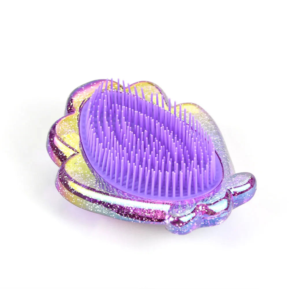 Shiny Shell Hair Brush-Mermaid Shell hair brush Apricot   