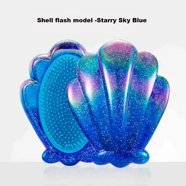 Shiny Shell Hair Brush-Mermaid Shell hair brush Apricot   