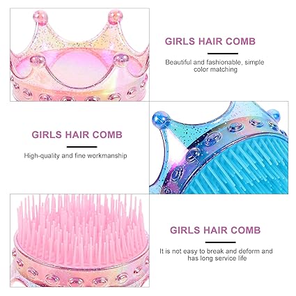 Shiny Shell Hair Brush-Princess hair brush Apricot   