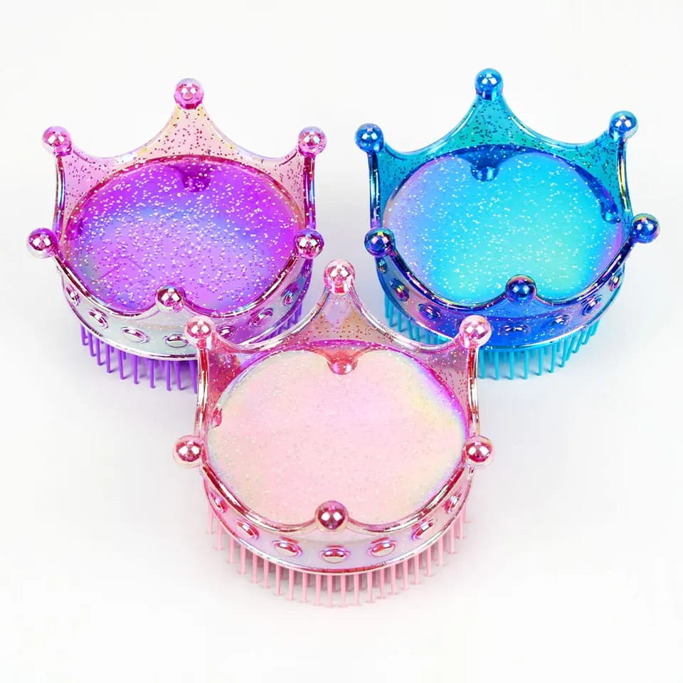 Shiny Shell Hair Brush-Princess hair brush Apricot   