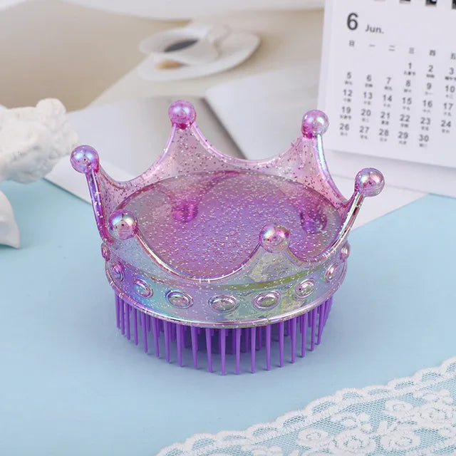 Shiny Shell Hair Brush-Princess hair brush Apricot Purple  