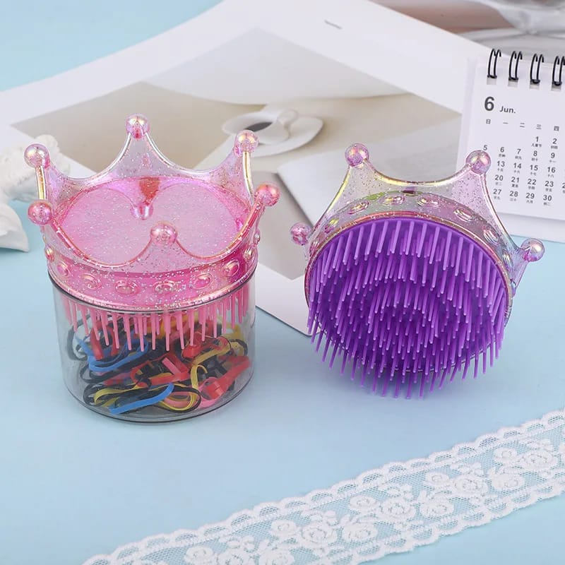 Shiny Shell Hair Brush-Princess hair brush Apricot   