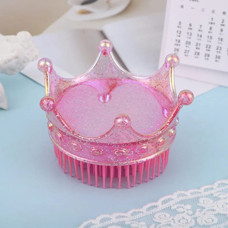 Shiny Shell Hair Brush-Princess hair brush Apricot Pink  