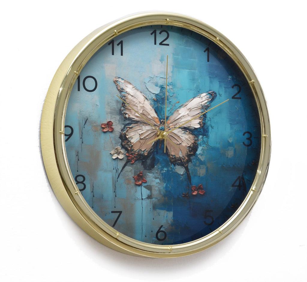 35 Cm Wall Clock-Single Butterfly