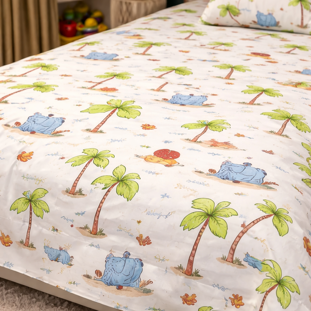 2Pcs Single Bed Sheet-SB185 single bed sheet Apricot