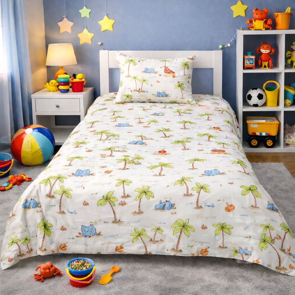 2Pcs Single Bed Sheet-SB185 single bed sheet Apricot