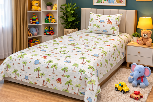 2Pcs Single Bed Sheet-SB185 single bed sheet Apricot