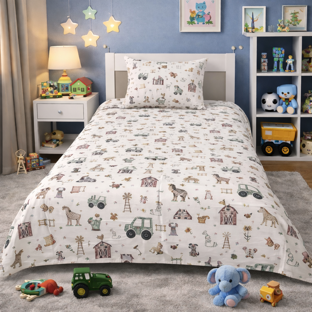 2Pcs Single Bed Sheet-SB124 single bed sheet Apricot