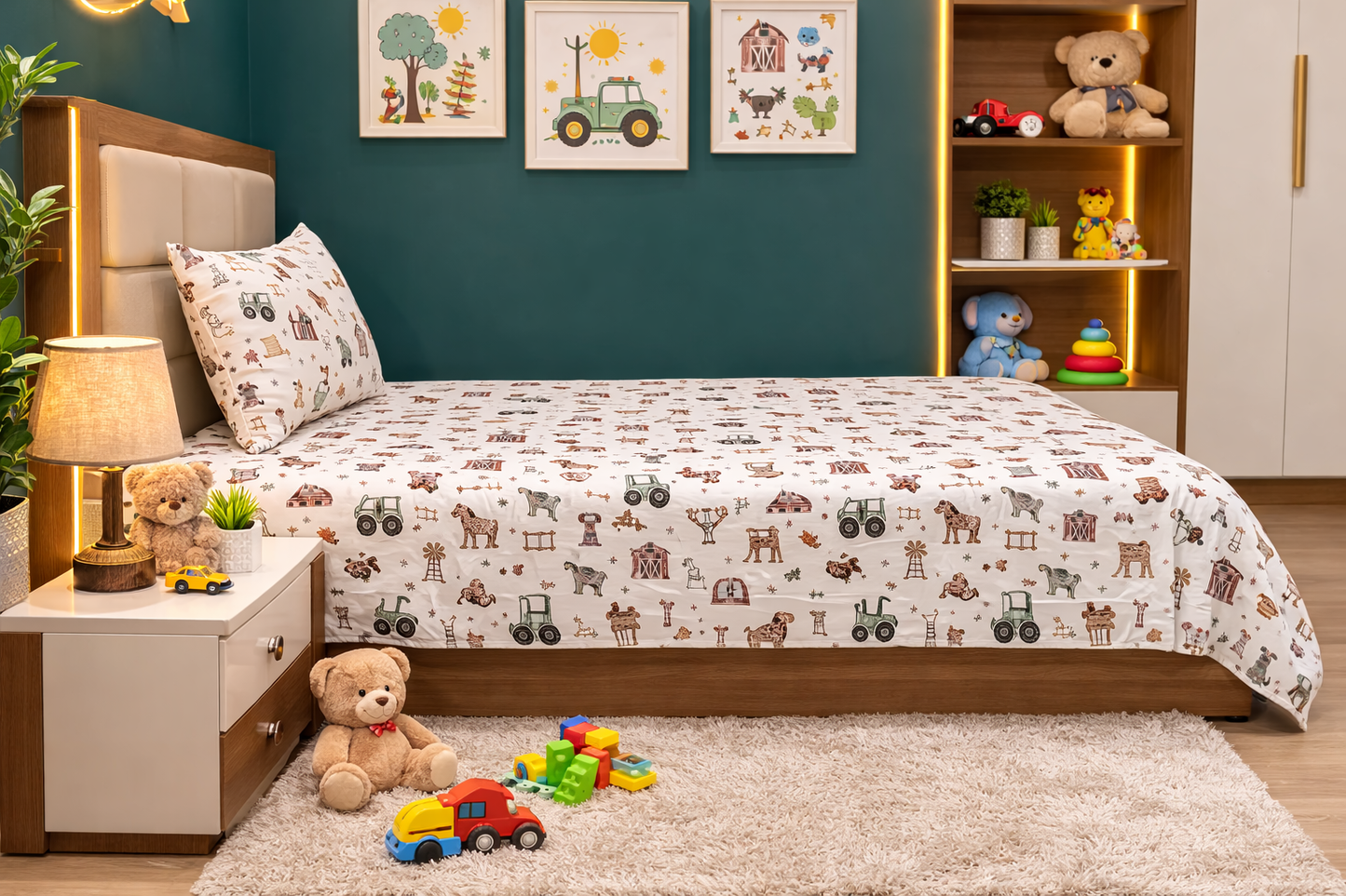 2Pcs Single Bed Sheet-SB124 single bed sheet Apricot