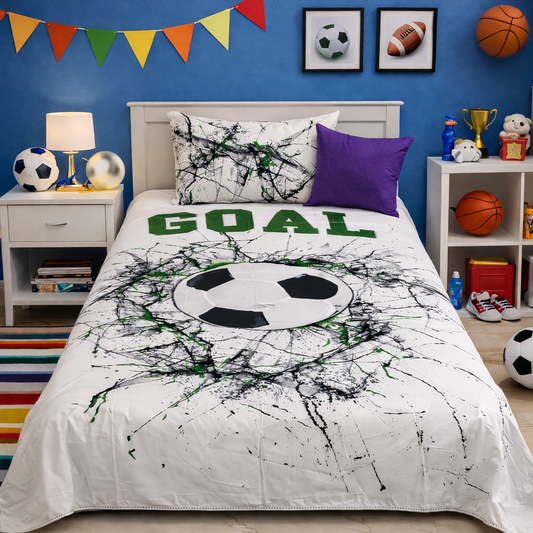 2Pcs Single Bed Sheet-Goal single bed sheet Apricot