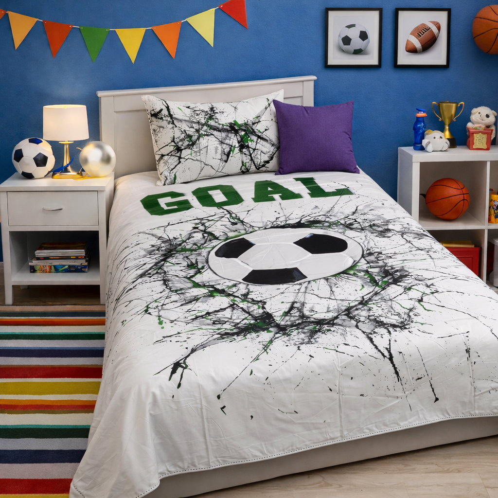 2Pcs Single Bed Sheet-Goal single bed sheet Apricot