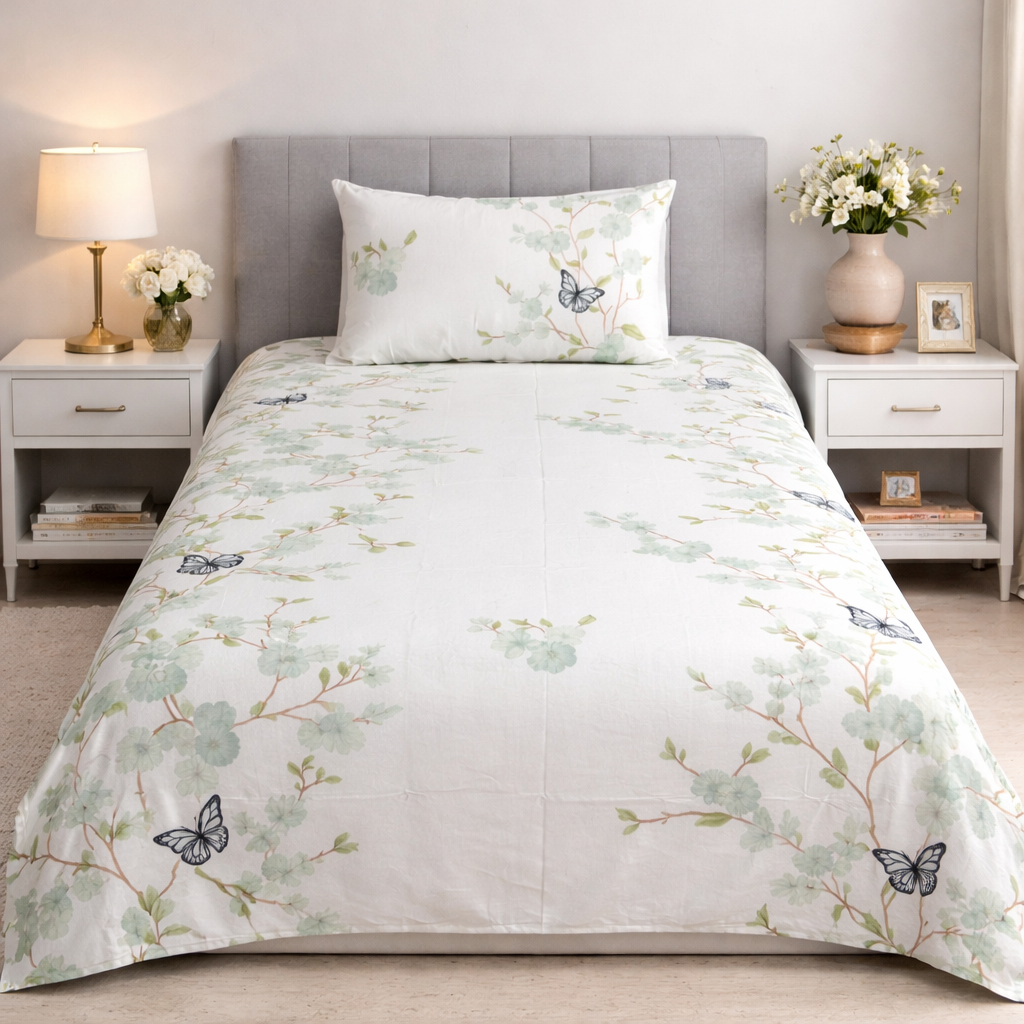 2Pcs Single Bed Sheet-DB163 single bed sheet Apricot