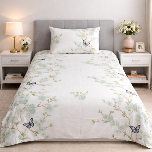 2Pcs Single Bed Sheet-DB163 single bed sheet Apricot
