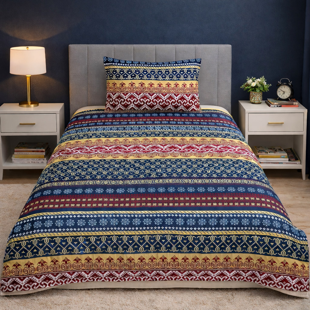 2Pcs Single Bed Sheet-Express single bed sheet Apricot