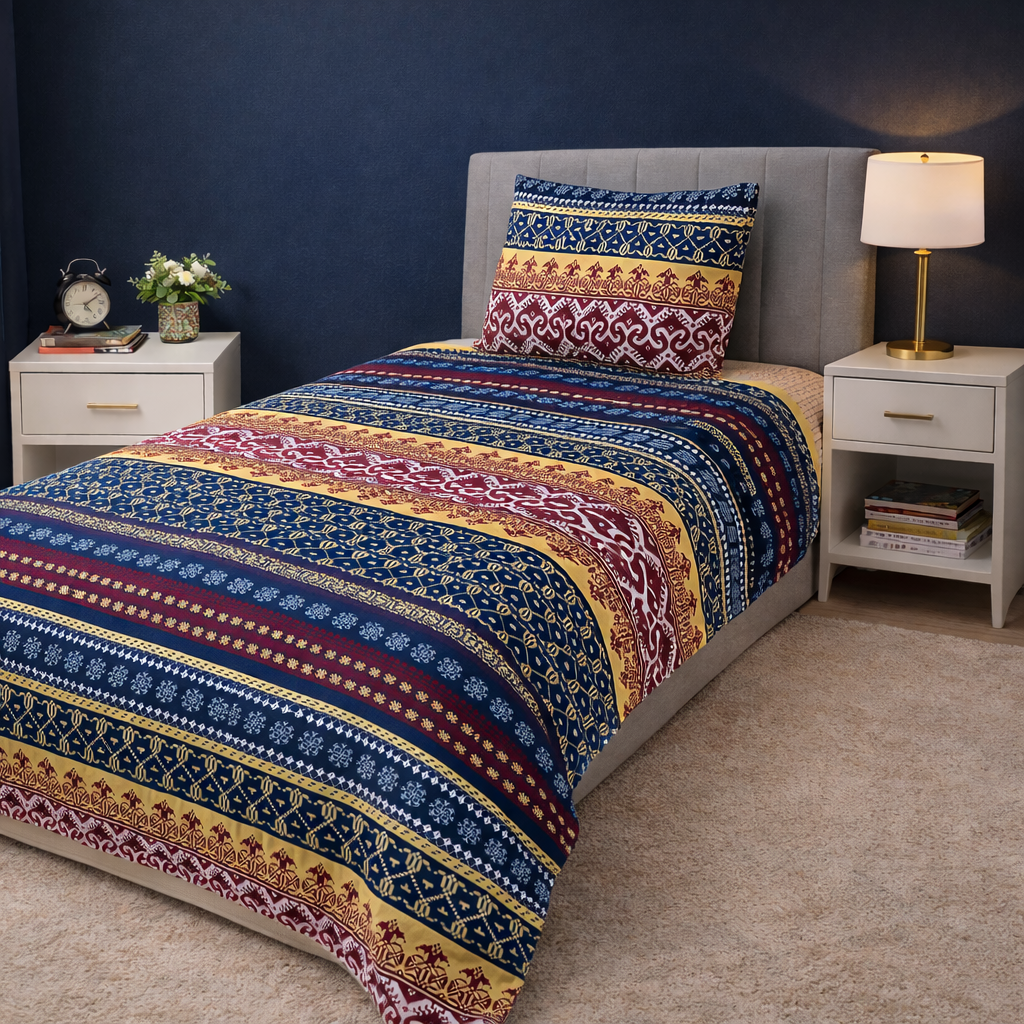 2Pcs Single Bed Sheet-Express single bed sheet Apricot