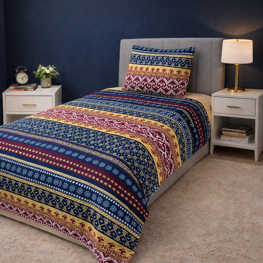 2Pcs Single Bed Sheet-Express single bed sheet Apricot