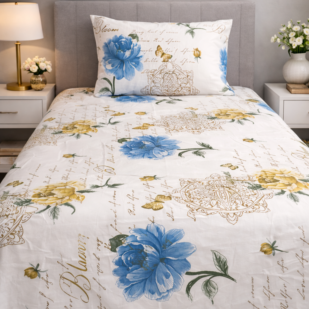2Pcs Single Bed Sheet-SB293 single bed sheet Apricot