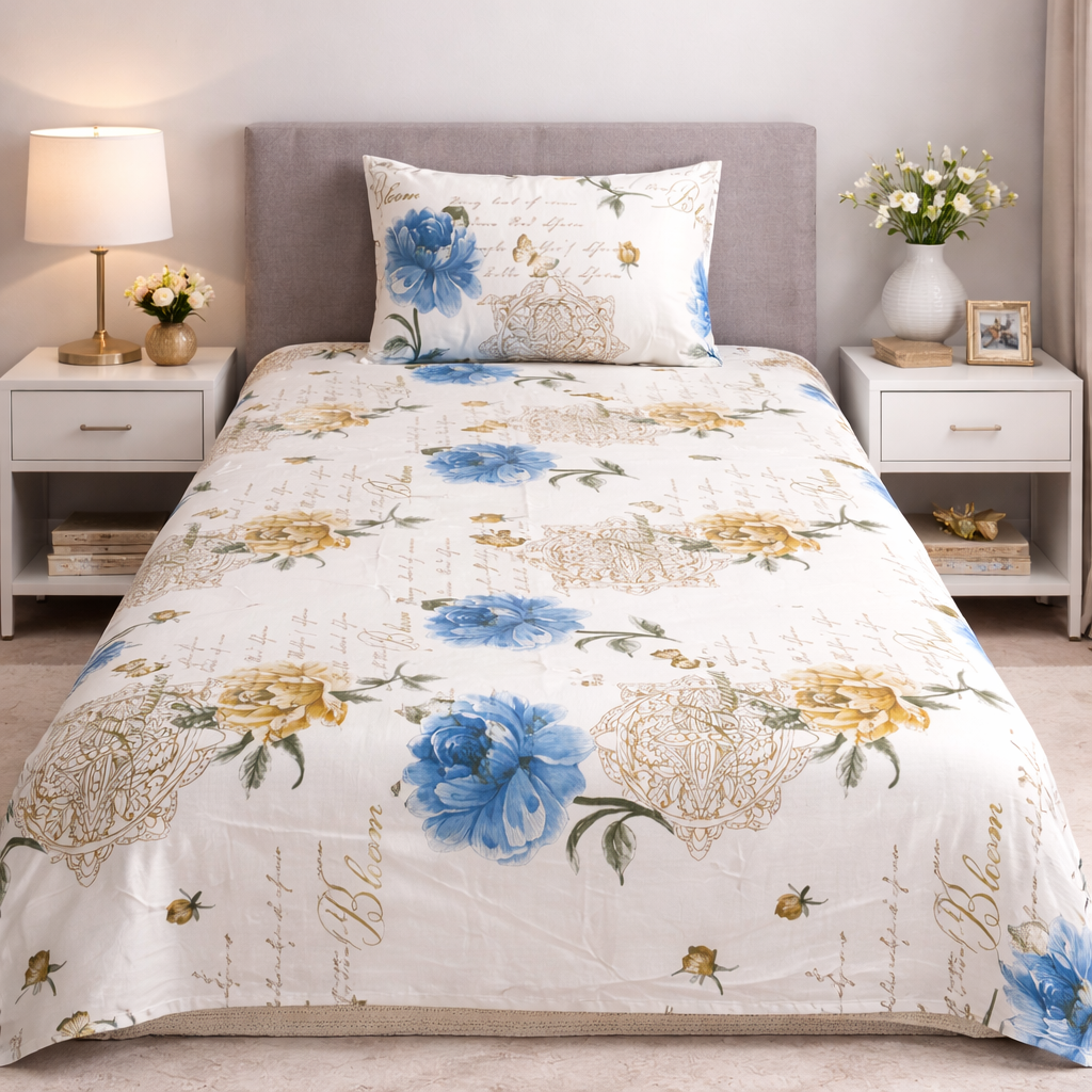 2Pcs Single Bed Sheet-SB293 single bed sheet Apricot