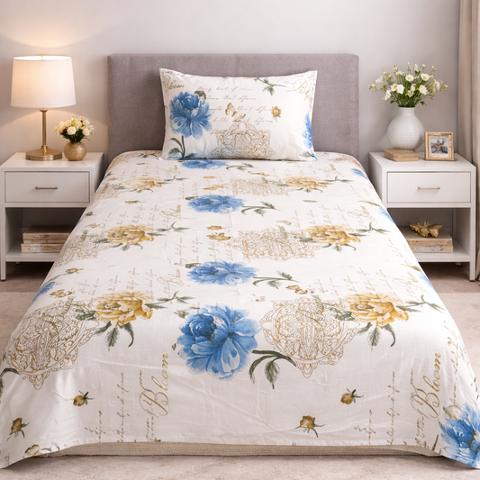 2Pcs Single Bed Sheet-SB293 single bed sheet Apricot