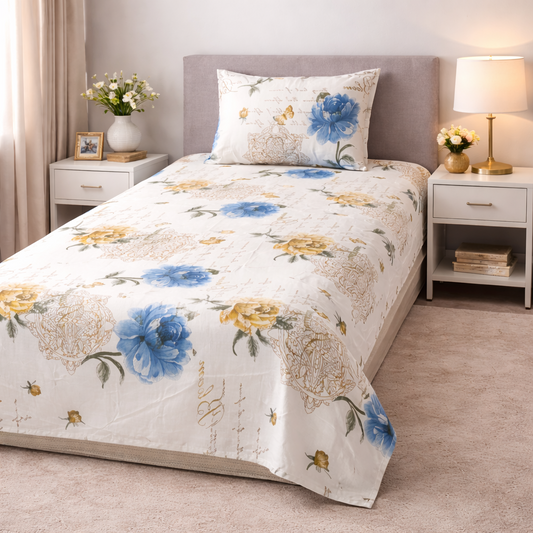 2Pcs Single Bed Sheet-SB293 single bed sheet Apricot