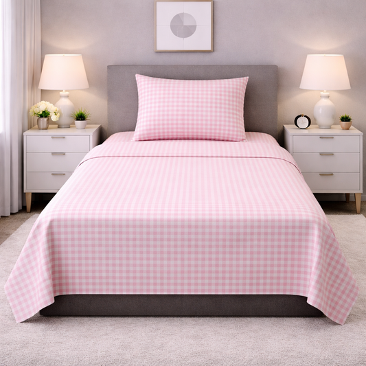2Pcs Single Bed Sheet-SB337 single bed sheet Apricot