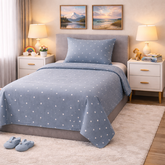 2Pcs Single Bed Sheet-SB341 single bed sheet Apricot