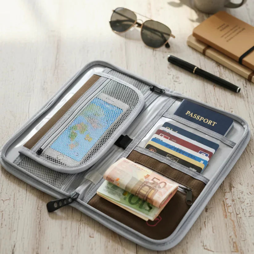 Slim Multi Purpose Organizer Case (SA2510-041) Cosmetic Pouches Apricot
