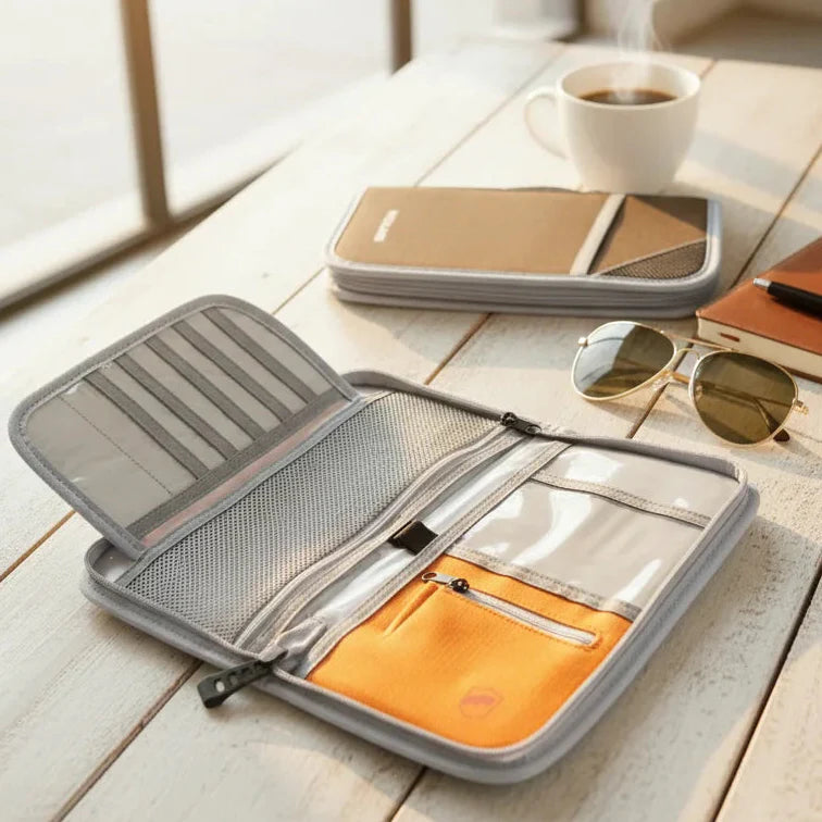 Slim Multi Purpose Organizer Case (SA2510-041) Cosmetic Pouches Apricot