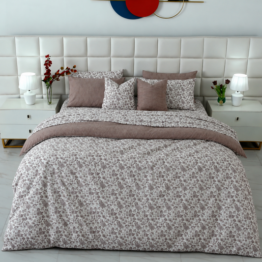 Cotton Quilt Cover- Floral Whisper Bed Sheets Apricot
