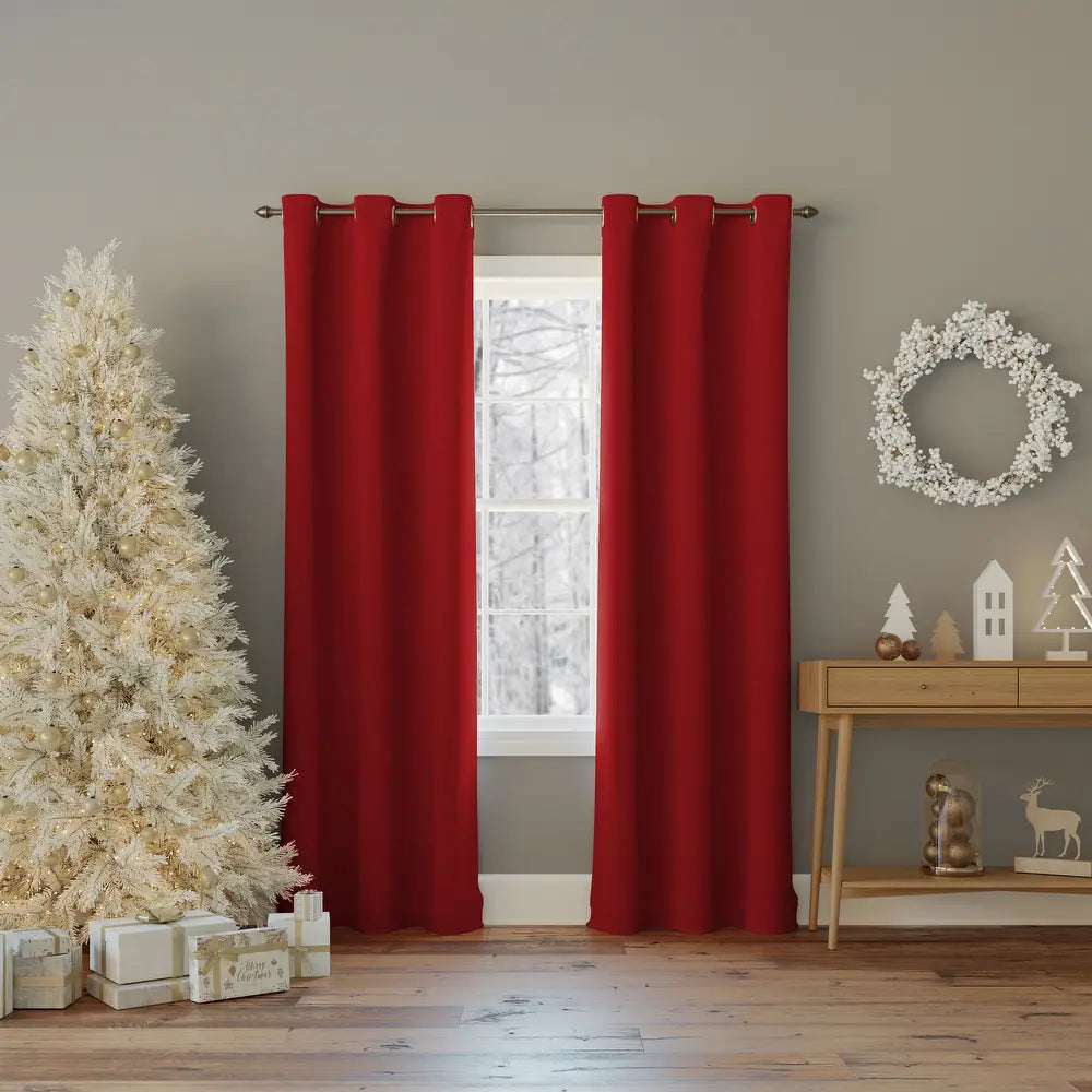 2 PCs Blackout Room Curtains-Maroon Curtains Apricot