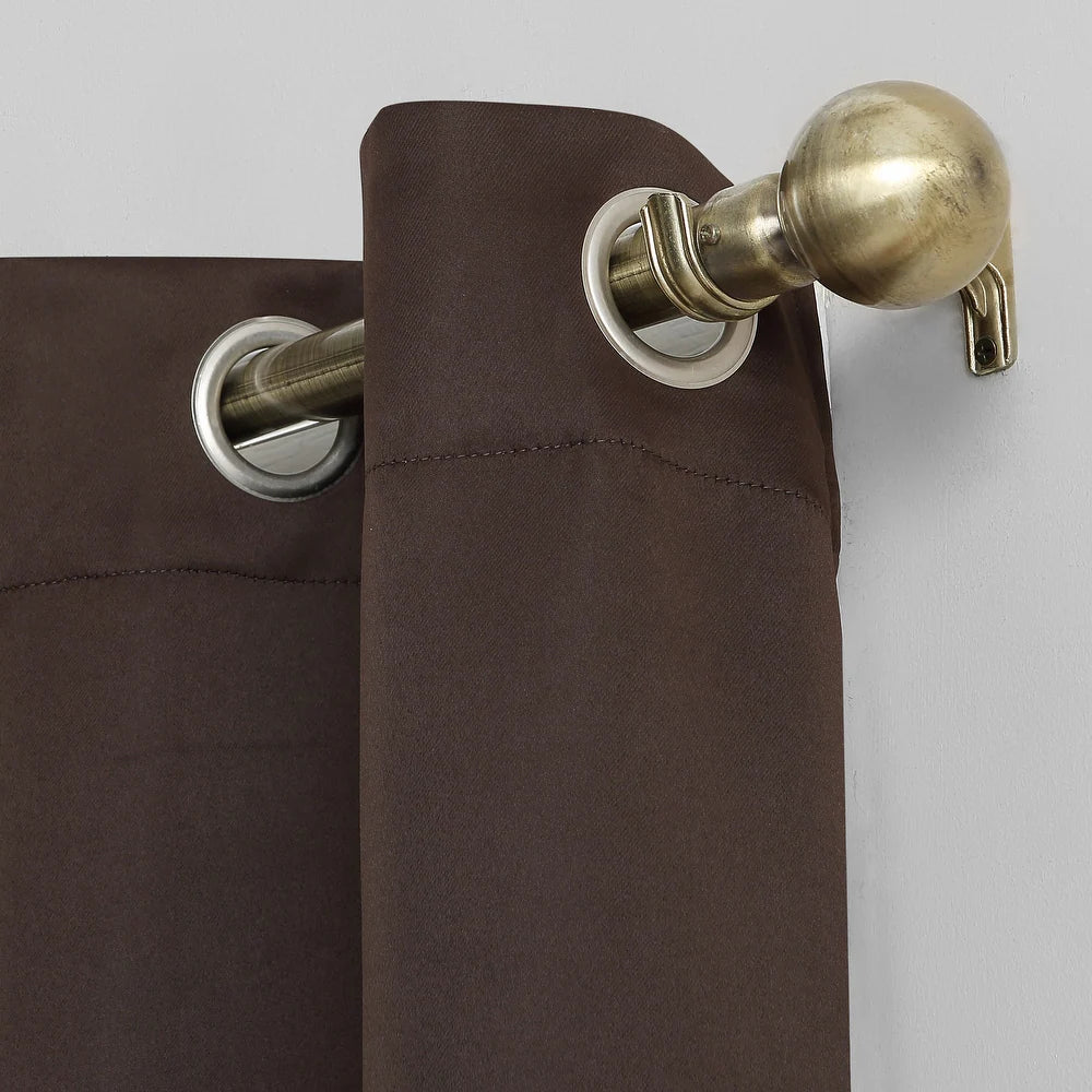 2 PCs Blackout Room Curtains-Brown Curtains Apricot