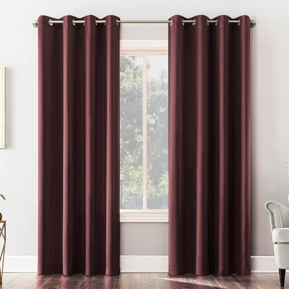 2 PCs Blackout Room Curtains-Plum Curtains Apricot