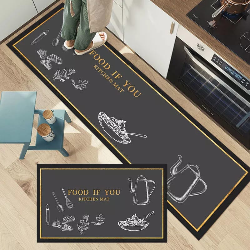 Anti slip Kitchen Floor Mat Set-Kitchenware Rugs Apricot