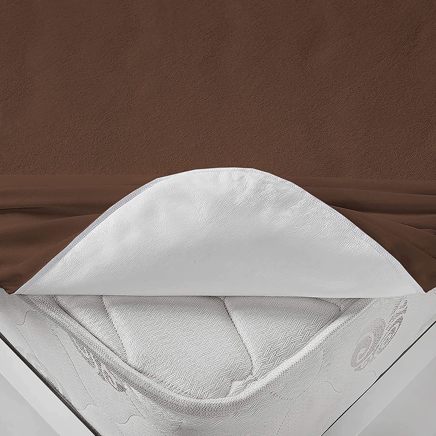 Terry Waterproof Mattress Protector-Brown Apricot
