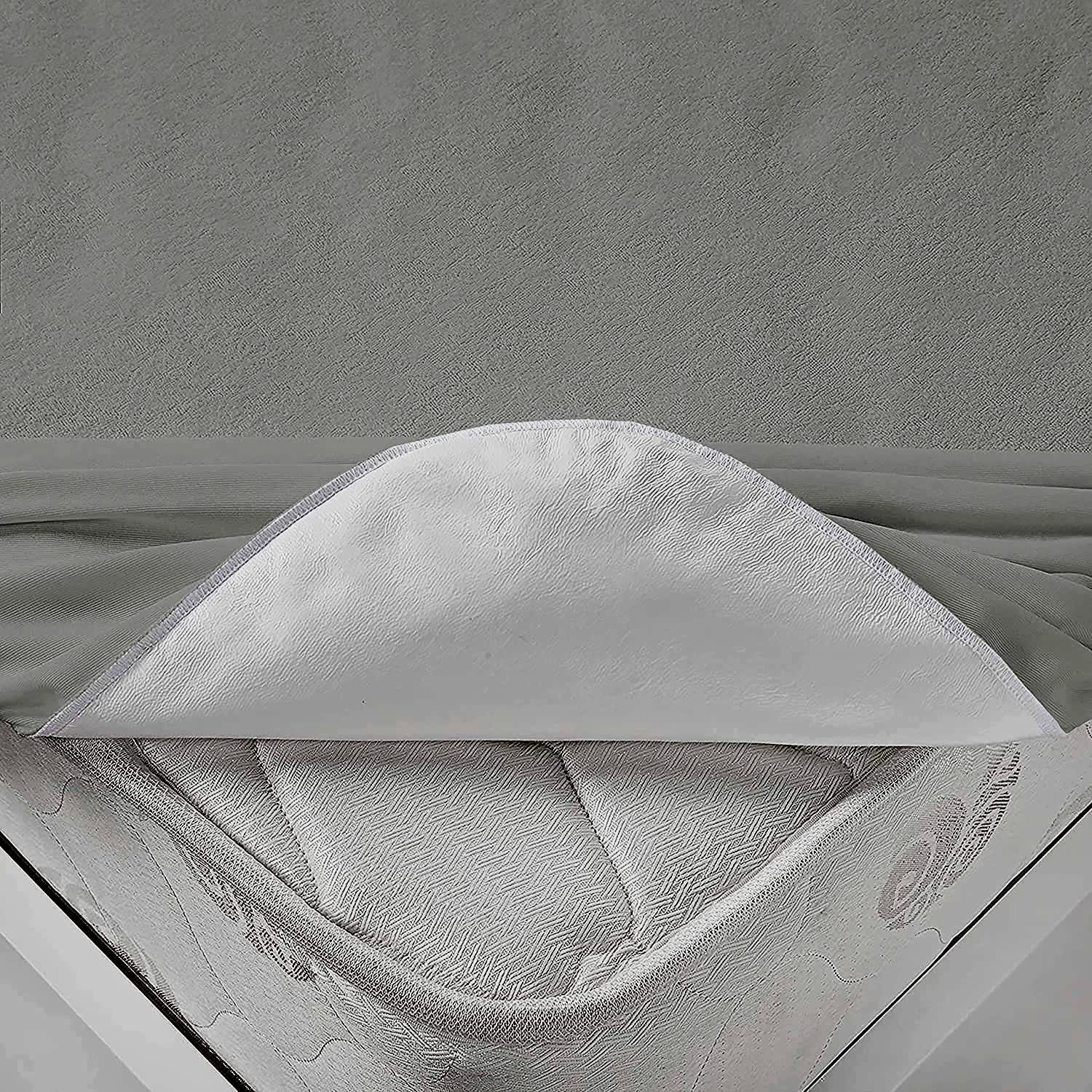 Terry Waterproof Mattress Protector- Grey  Apricot   