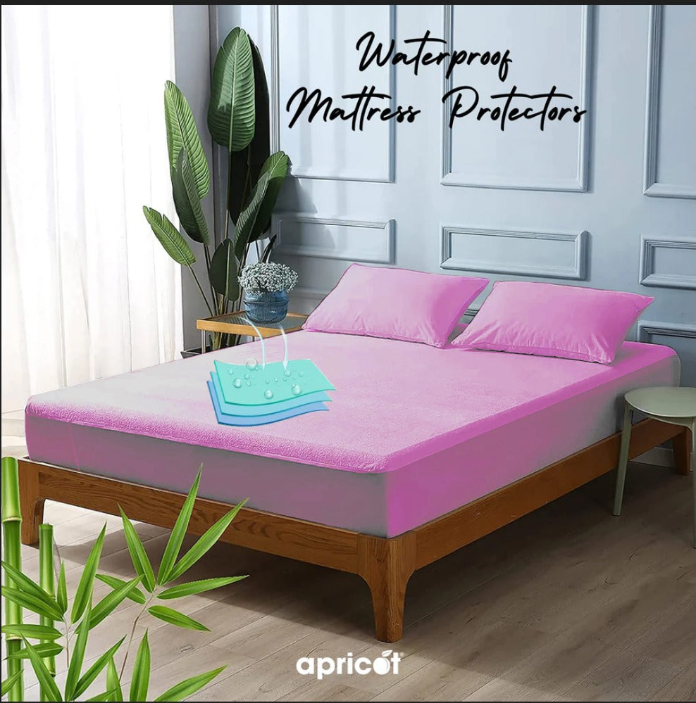 Terry Waterproof Mattress Protector-Lilac Terry Waterproof Mattress Protector Apricot