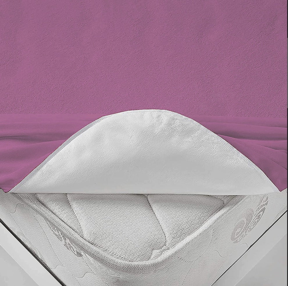 Terry Waterproof Mattress Protector-Lilac  Apricot   