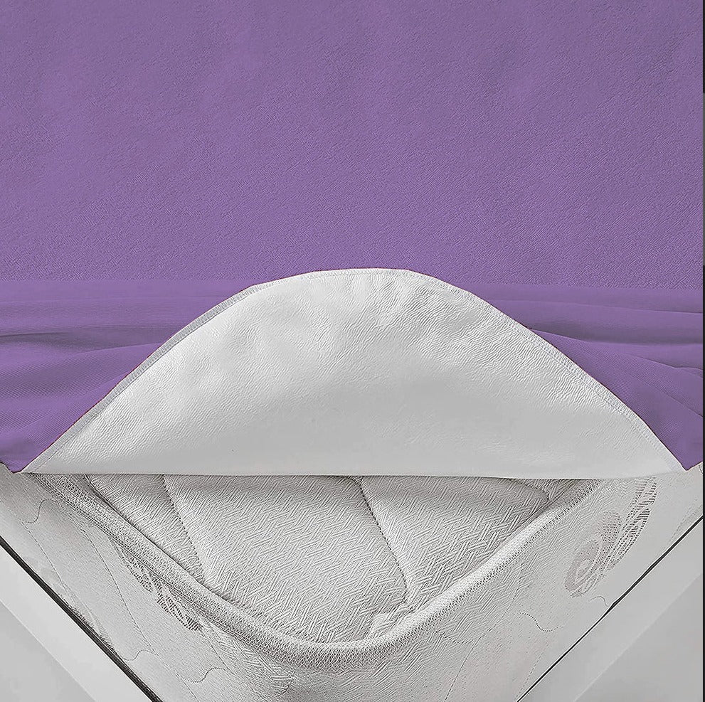 Terry Waterproof Mattress Protector-Purple  Apricot   