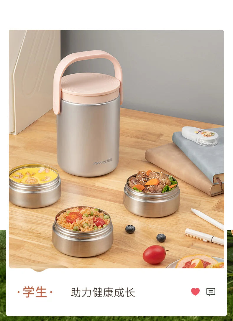 Thermal Insulated Lunch Box Stainless Steel5558(SA2405-46)-Brown  Apricot   