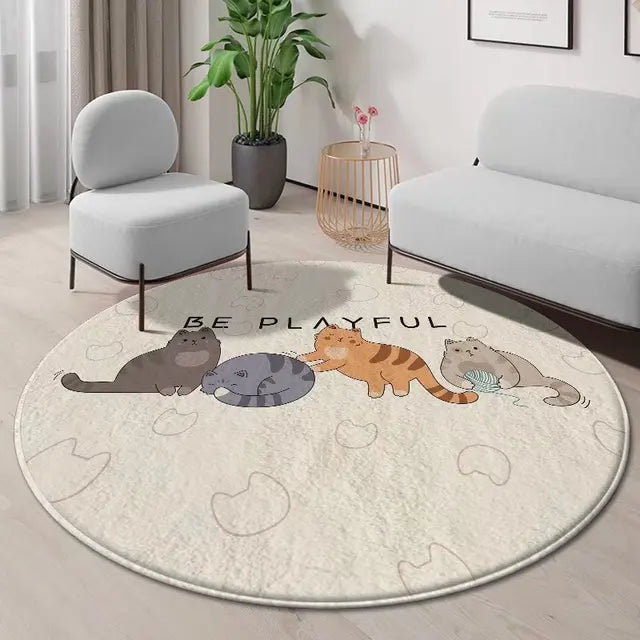 Kids Room Rug 80 CM Round(315)-Kitty Party