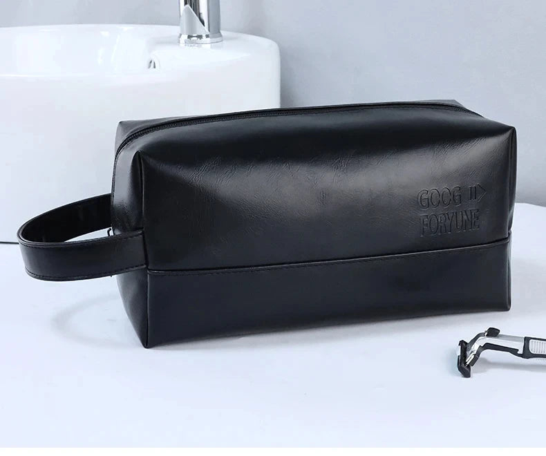 Vintage Luxury Men Toiletry Bag Travel Kit-Black Cosmetic Organizer Apricot   