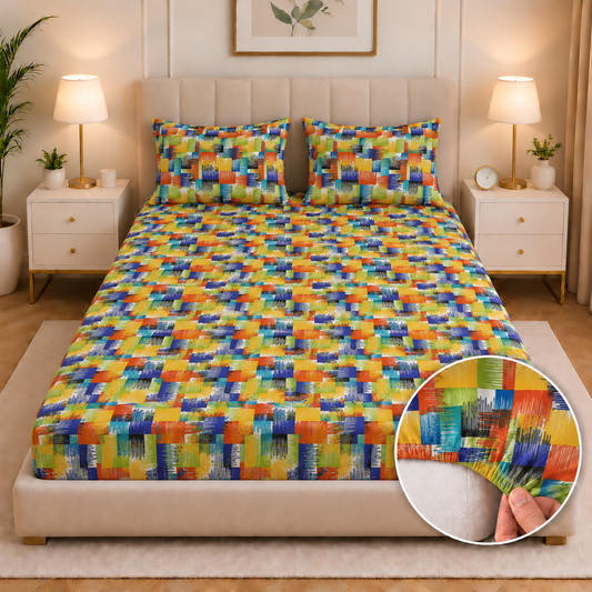 Fitted Bed Sheet-Coral Rush Fitted Sheets Apricot