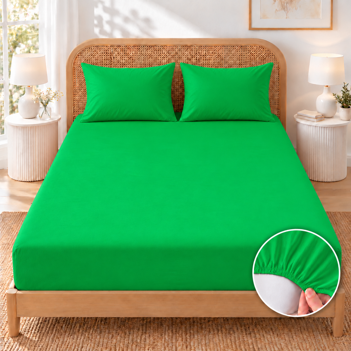 Fitted Bed Sheet-Green Fitted Sheets Apricot