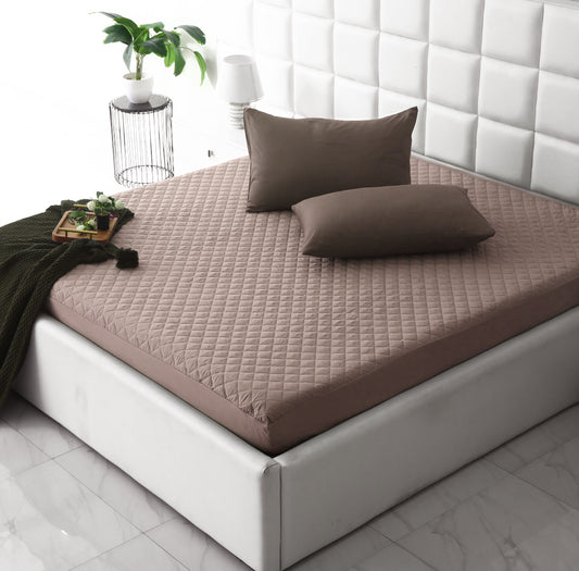 Quilted Waterproof Mattress Protector-Mouve Protectors Apricot