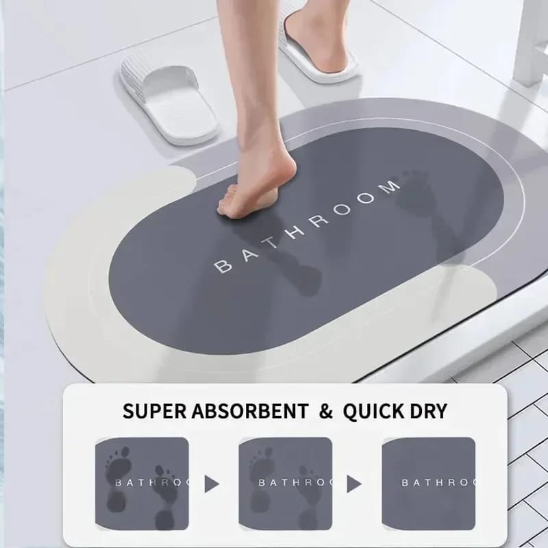 Water Absorbent Anti slip Bath mat-(SA2553-15)BATHROOM GREY Bath Mats Apricot   