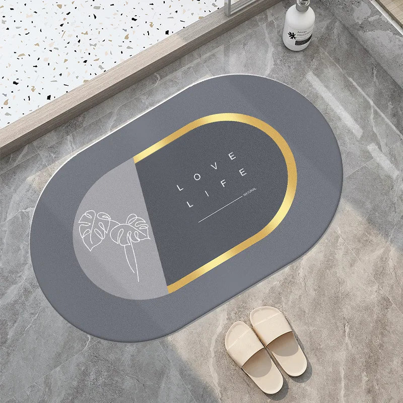 Water Absorbent Anti slip Bath mat-(SA2553-15)5884 LOVE LIFE Bath Mats Apricot   