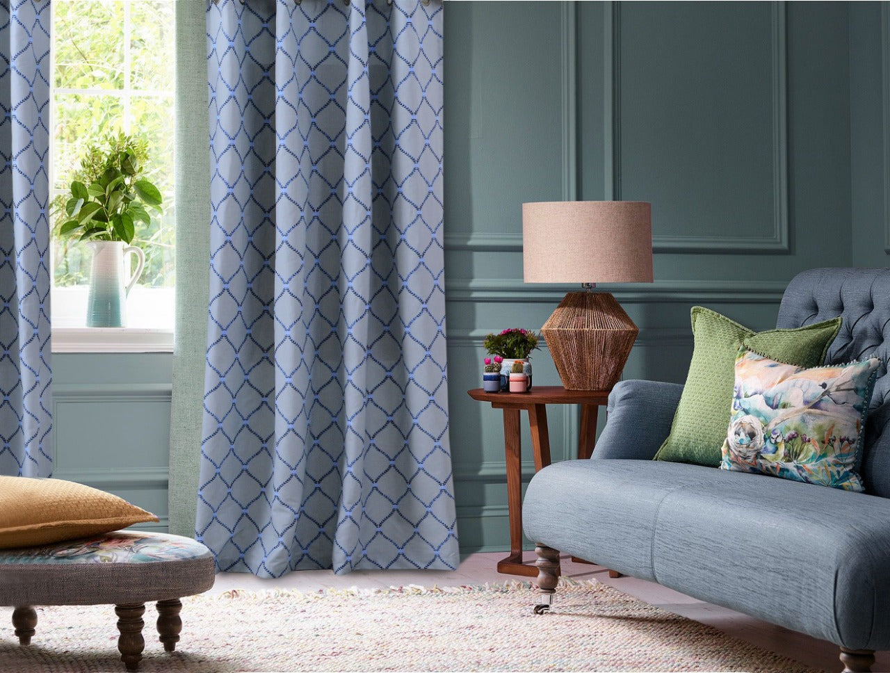 2 PCs Duck Curtains Panel- Grey Motives Curtains Apricot