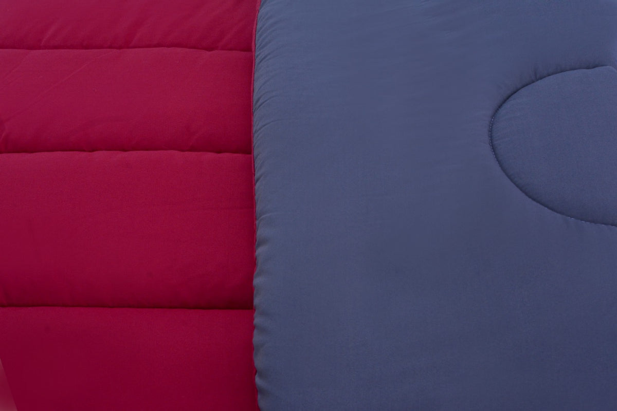 1 PC Single Razai- Maroon Over Grey Comforters Apricot
