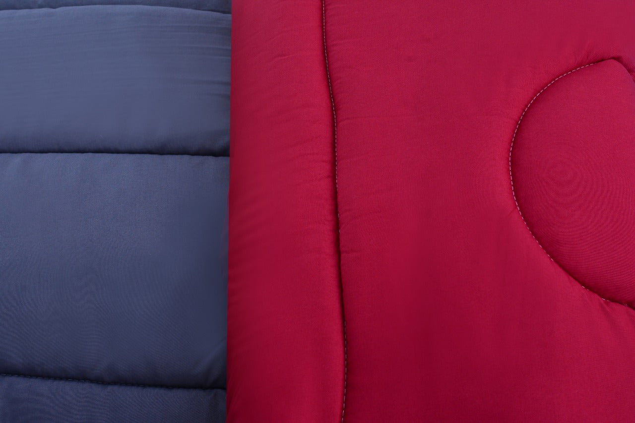 1 PC Double Winter Comforter-Maroon Over Grey Comforters Apricot